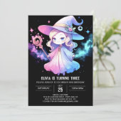 Whimsical Elegant Wizard Geburtstag Einladung (Stehend Vorderseite)