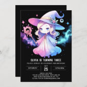 Whimsical Elegant Wizard Geburtstag Einladung (Vorne/Hinten)