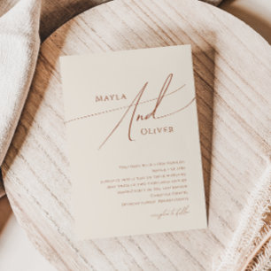 Whimsical Elegant Wüste   Beige Hochzeit Einladung