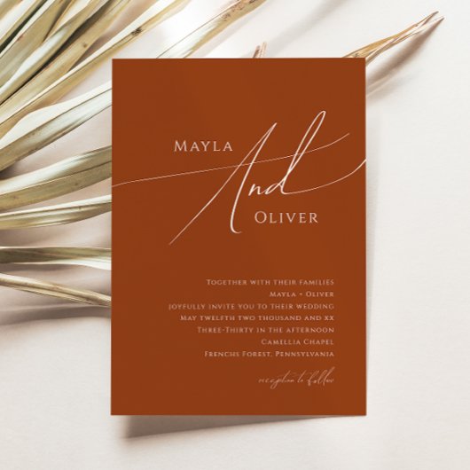 Whimsical Elegant Wüste | Terracotta Wedding Einladung