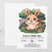 Whimsical Elegante Bunny Einladung (Vorne/Hinten)