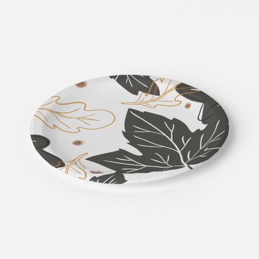 Whimsical Elegante Herbst Herbstlaub Acorns Pappteller (Schrägansicht)