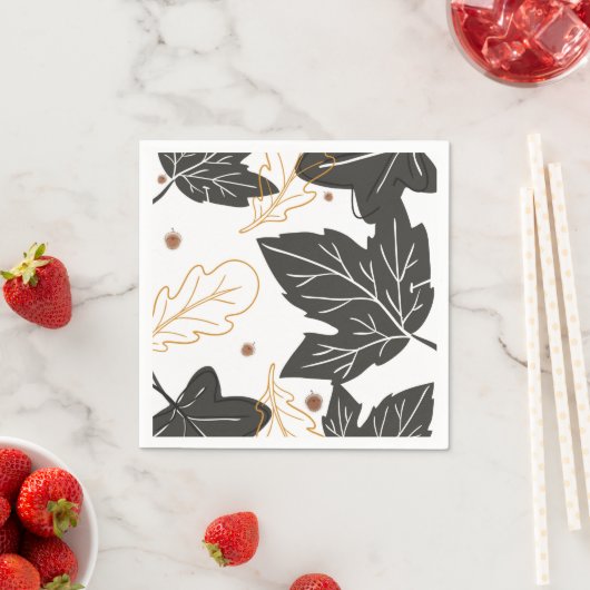 Whimsical Elegante Herbst Herbstlaub Acorns Serviette (Beispiel)