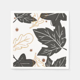 Whimsical Elegante Herbst Herbstlaub Acorns Serviette