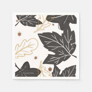 Whimsical Elegante Herbst Herbstlaub Acorns Serviette