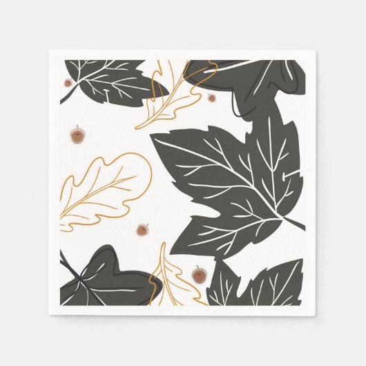 Whimsical Elegante Herbst Herbstlaub Acorns Serviette (Vorderseite)