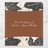 Whimsical Elegante Hochzeit im Herbst Herbst Weinetikett (Einzelnes Label)