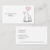 Whimsical Elephans Childcare Business Card Visitenkarte (Vorne/Hinten)