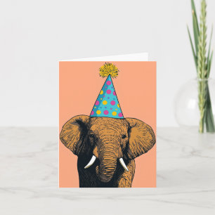 Whimsical Elephant Birthday Card - Fun Celebration Karte
