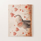 Whimsical Elephant Calf Valentine Puzzle (Vertikal)