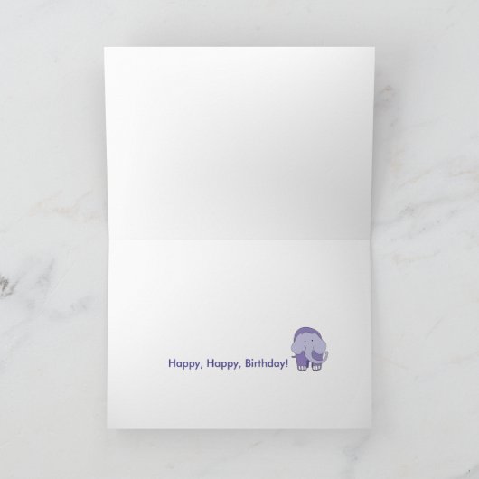 Whimsical Elephant Card mit 16 Fuß Karte (Innenseite)