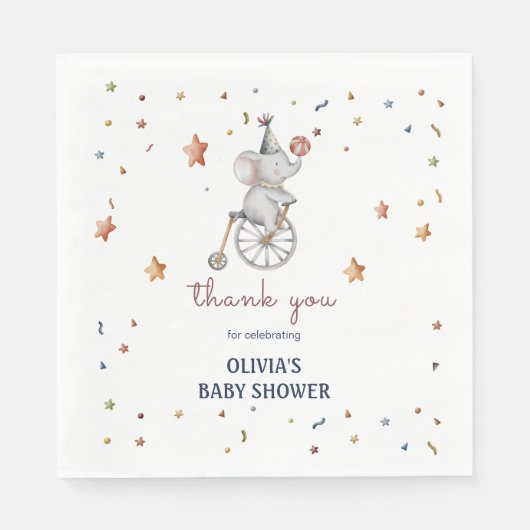 Whimsical Elephant Circus Baby Duft Geschenk Serviette (Vorderseite)