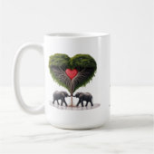 Whimsical Elephant Love Tree 15oz Mug Kaffeetasse (Links)