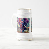 Whimsical Elephant Night Stars Moon Personalisiert Bierglas (Vorderseite Links)