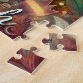 Whimsical Elephant Night Stars Moon Personalisiert Puzzle (Seite)