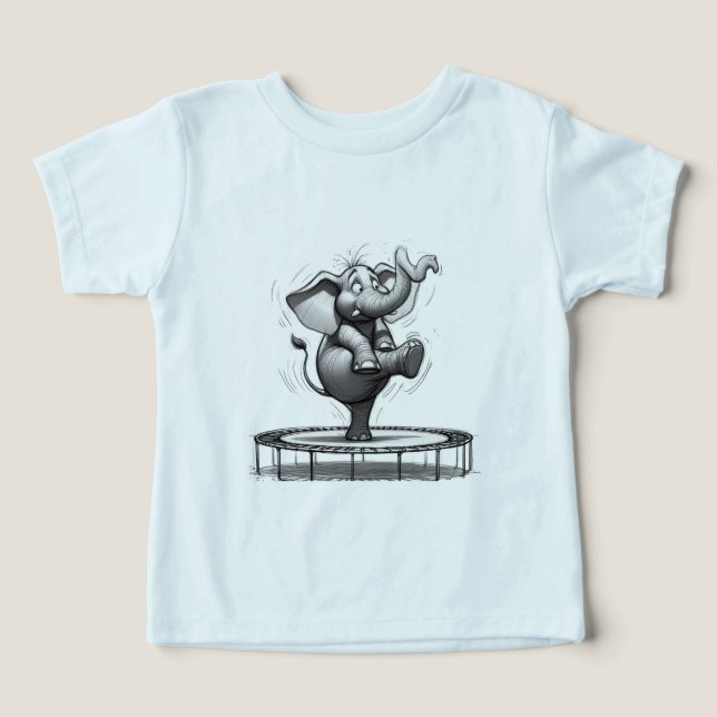 Whimsical Elephant on Trampoline – Cute Playful (Design Vorderseite)