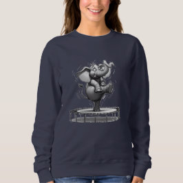 Whimsical Elephant on Trampoline – Cute Playful Sweatshirt