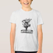 Whimsical Elephant on Trampoline – Cute Playfull Tri-Blend Shirt (Vorderseite)