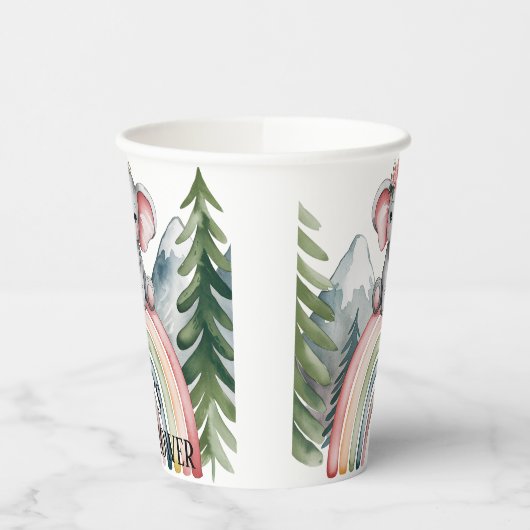 Whimsical Elephant Rainbow Baby Dusche Pappbecher (Links)