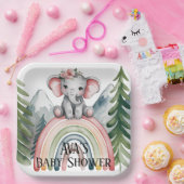 Whimsical Elephant Rainbow Baby Dusche Pappteller (Party)