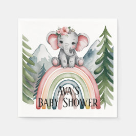 Whimsical Elephant Rainbow Baby Dusche Serviette