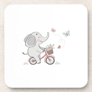 Whimsical Elephant Ride Bike - Kids Animal Design Getränkeuntersetzer