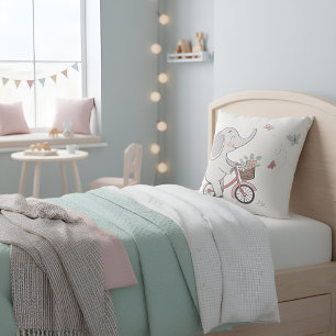 Whimsical Elephant Ride Bike - Kids Animal Design Kissen