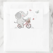 Whimsical Elephant Ride Bike - Kids Animal Design Rechteckiger Aufkleber (Tasche)