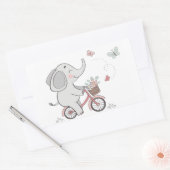 Whimsical Elephant Ride Bike - Kids Animal Design Rechteckiger Aufkleber (Umschlag)