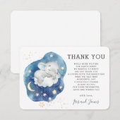 Whimsical Elephant Twinkle Little Star Baby Dusche Dankeskarte (Vorne/Hinten)