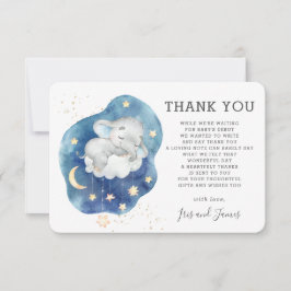 Whimsical Elephant Twinkle Little Star Baby Dusche Dankeskarte