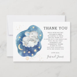 Whimsical Elephant Twinkle Little Star Baby Dusche Dankeskarte