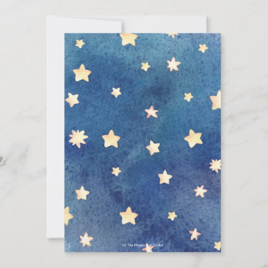 Whimsical Elephant Twinkle Star Baby Shower Boy Einladung (Rückseite)