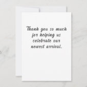 Whimsical Elephant Welcome Baby Dankeskarte (Rückseite)