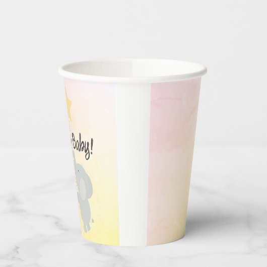 Whimsical Elephant Welcome Baby Pappbecher (Links)
