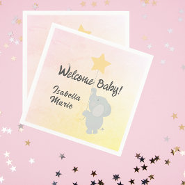 Whimsical Elephant Welcome Baby Serviette