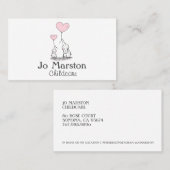 Whimsical Elephants and Balloons Chilcare Visitenkarte (Vorne/Hinten)