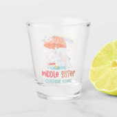 Whimsical Elephants Middle Sister Individuelle Nam Schnapsglas (Vorderseite)