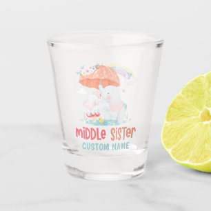 Whimsical Elephants Middle Sister Individuelle Nam Schnapsglas