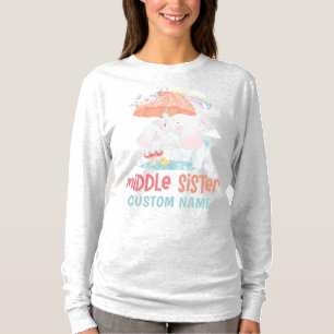 Whimsical Elephants Middle Sister Individuelle Nam T-Shirt