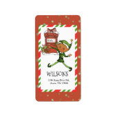 Whimsical Elf Boy Christmas Personalized Address Adressaufkleber (Vorne)