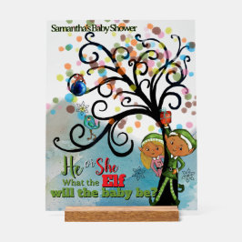 Whimsical Elf Gender Reveal Baby Shower Acrylschild