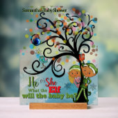 Whimsical Elf Gender Reveal Baby Shower Acrylschild (Neutral)
