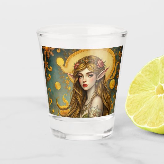 Whimsical Elf Girl Schnapsglas (Vorderseite)