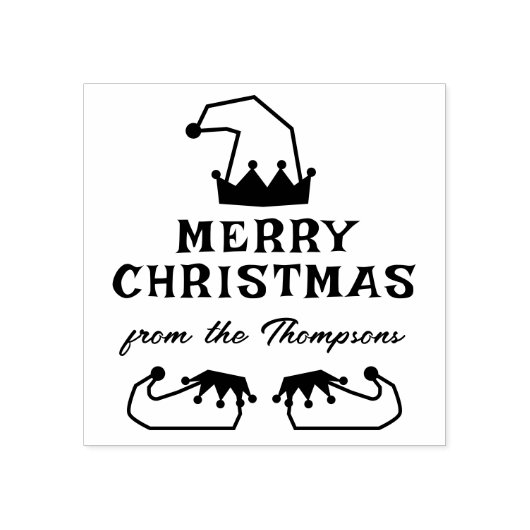 Whimsical Elf Hat & Shoes frohe Weihnachten von Gummistempel (Prägung)