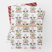 Whimsical Elf HOLLY JOLLY CHRISTMAS Red Green Geschenkpapier Set (Beispiel)