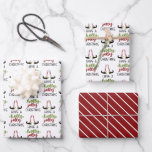 Whimsical Elf HOLLY JOLLY CHRISTMAS Red Green Geschenkpapier Set<br><div class="desc">Trio der Spaß, skurrile Weihnachtsfeiertag giftwrapping Blätter (Set von 3) mit der typografischen Gruß HABEN A HOLLY JOLLY CHRISTMAS mit niedlichen Elf Schuhen und koordinieren rot-weiß gestreiftes Blatt von Packpapier. HILFE: Für Hilfe bei der Modifizierung oder Personalisierung des Designs, bei der Übertragung des Designs auf ein anderes Produkt oder wenn...</div>