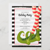 Whimsical Elf Legs Feiertag Weihnachten Einladunge (Vorderseite)