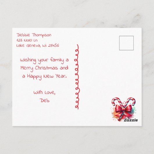 Whimsical Elf | Personalized Christmas Postkarte (Rückseite)