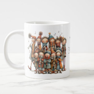 Whimsical Elf Pipers Pfeifen 12 Tage Weihnachten Jumbo-Tasse